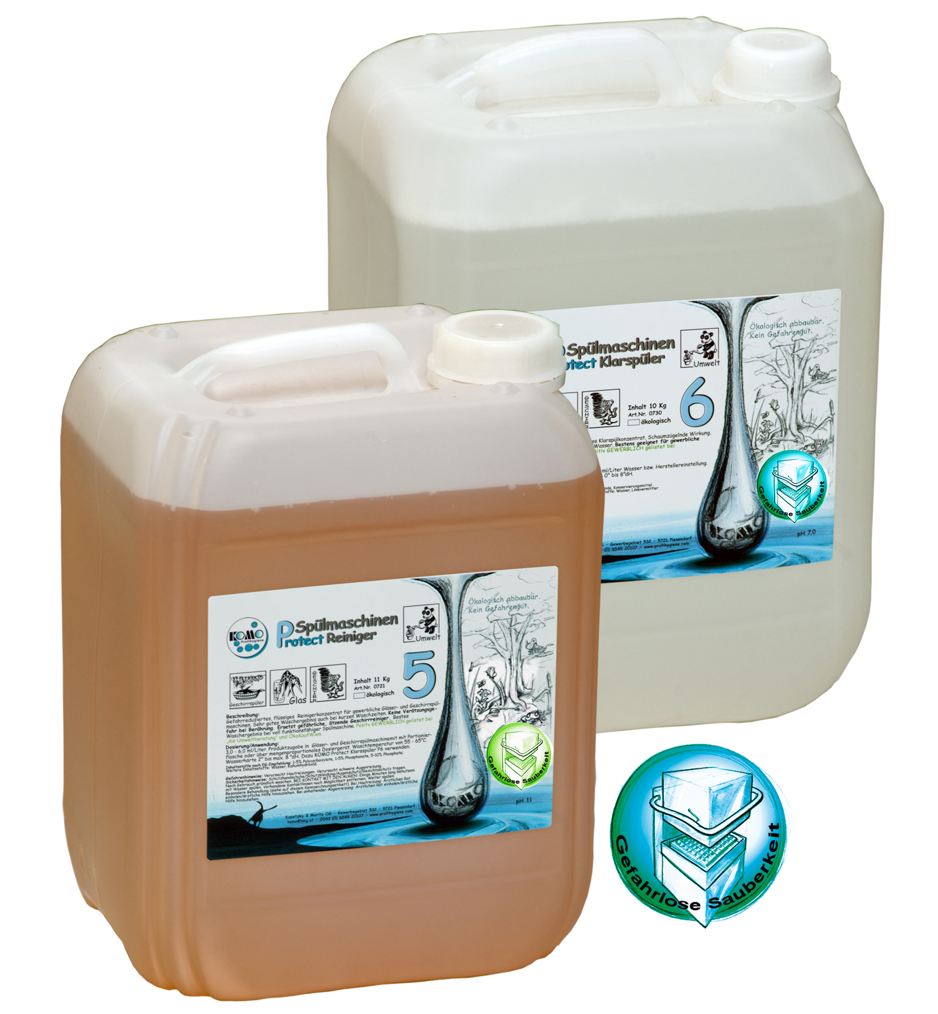 Bild von KOMO PROTECT REINIGER "P5" und KLARSPÜLER "P6" AKTION ÖKO _ SET 