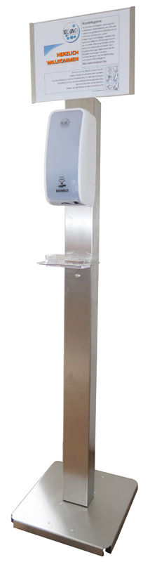 Bild von Desinfektionssäule Edelstahl Händedesinfektion - SET