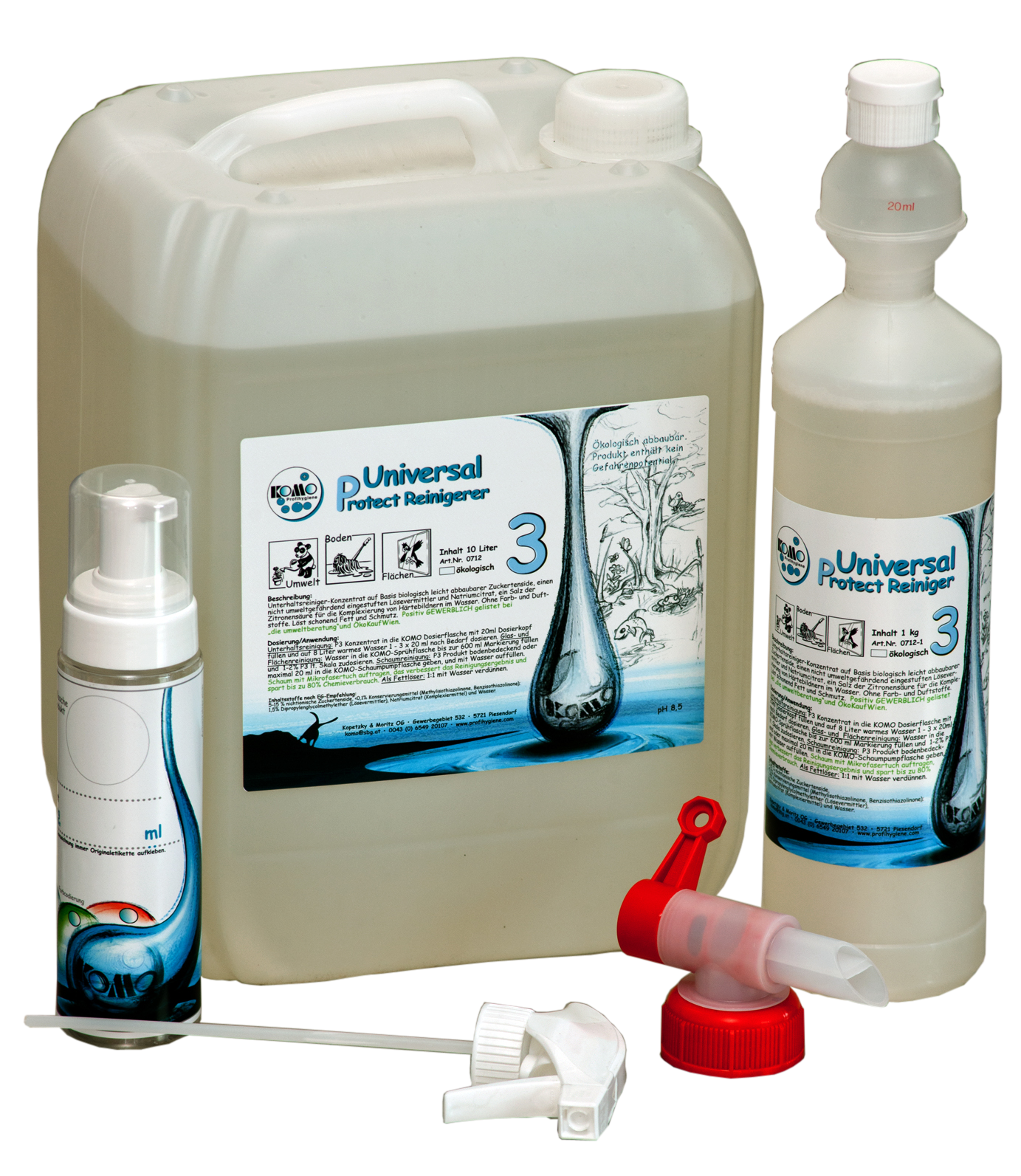 Bild von KOMO PROTECT UNIVERSAL REINIGER "P3" KONZENTRAT  AKTION ÖKO _ SET 